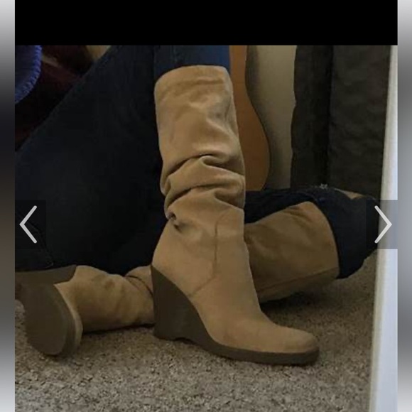 Calvin Klein Solidad suede boots. Cream color 7 medium. NWOT. - Picture 3 of 10